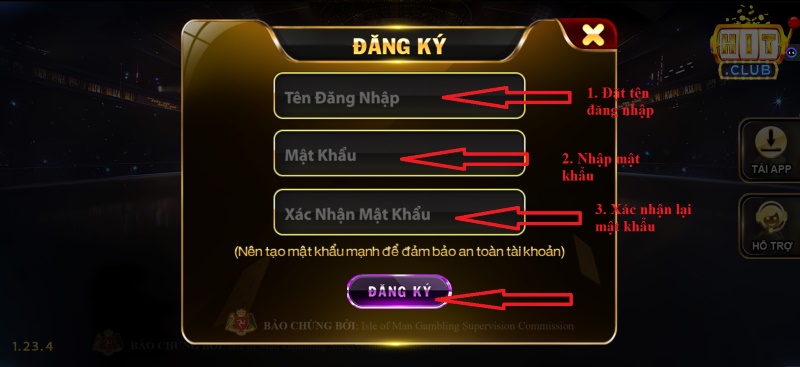 Đăng ký tài khoản Hit Club 